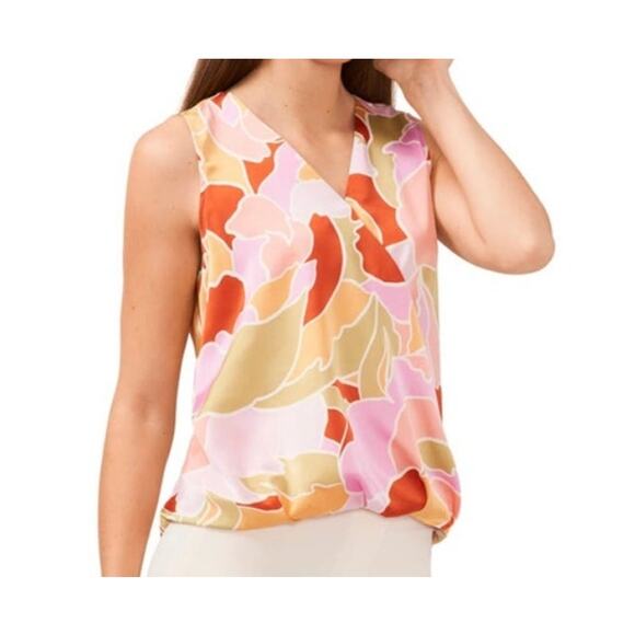 New ~ HALOGEN ~  Canyon Sunset Pattern Surplice Sleeveless Top Plus Size 2X - Picture 2 of 8